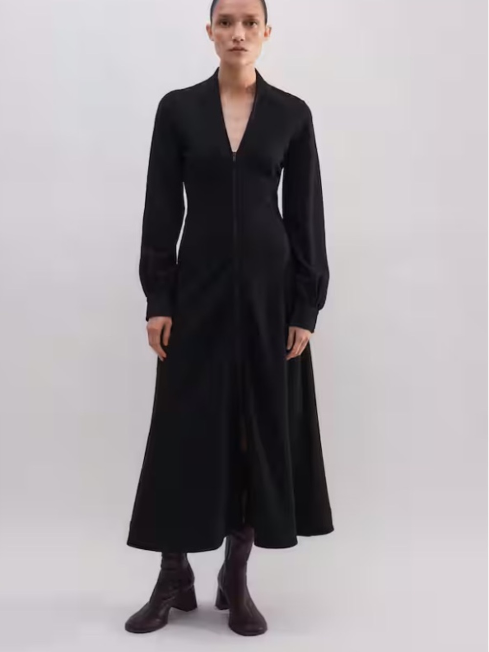 ME+EM Travel Tailoring Zip Front Midi Ponte Dress Size 6